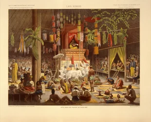 Interieur van een pagode in Nong Kay, illustratie uit 